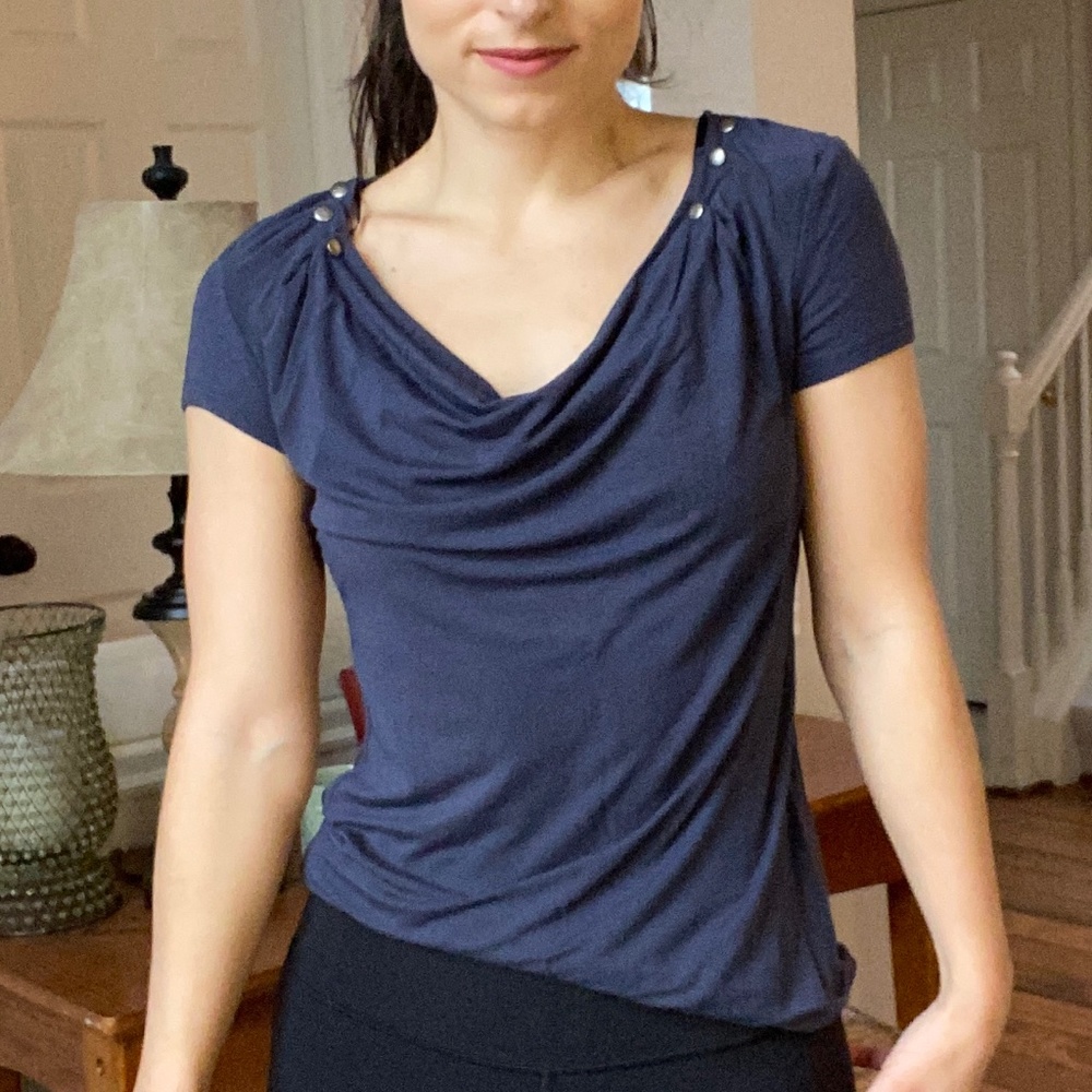 Fenn Wright Manson - Blue Cap-Sleeve Top (Size S)